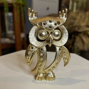 3.5” Vintage Brass Owl Earring Holder